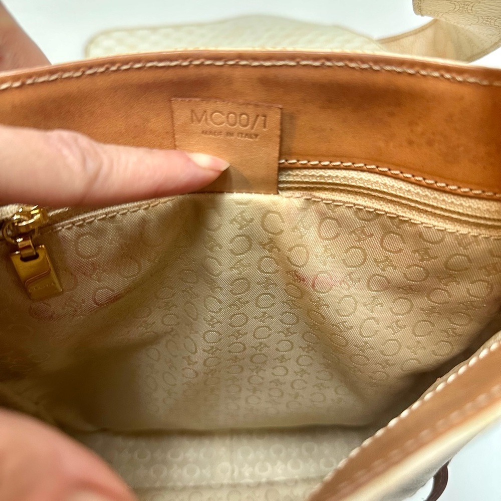 Celine White and Brown Messenger Bag - Picture 10 of 12